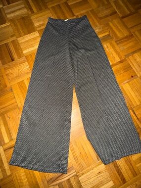Textured Black and White Dress Pants